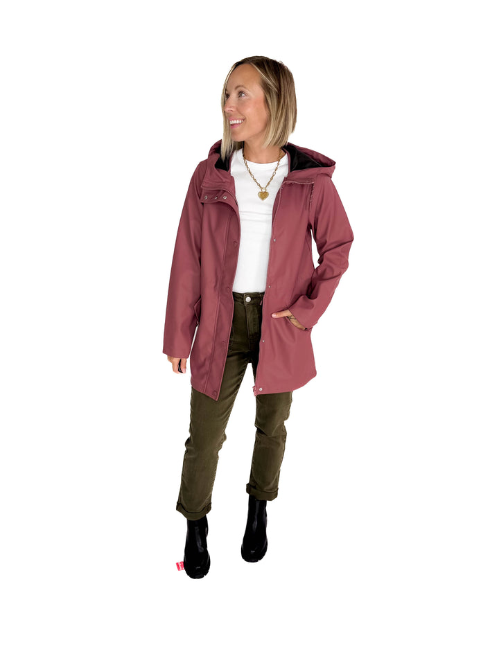 VERO MODA Sitka Rain Jacket- ROSE BROWN