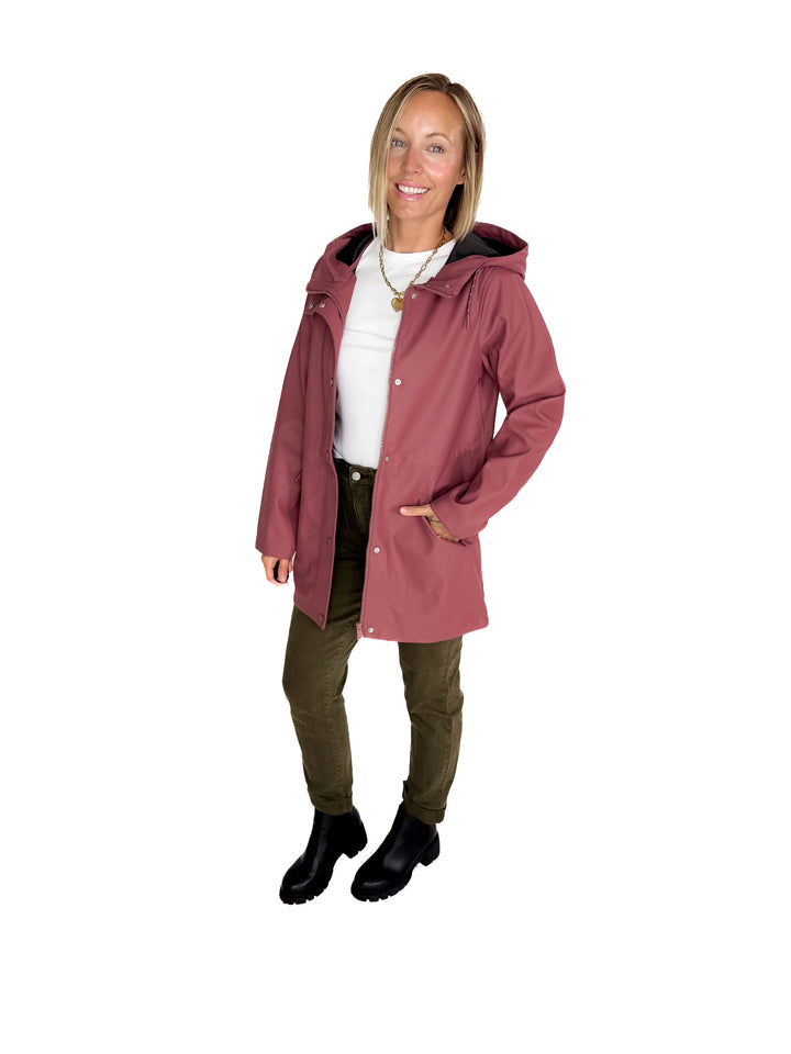 VERO MODA Sitka Rain Jacket- ROSE BROWN