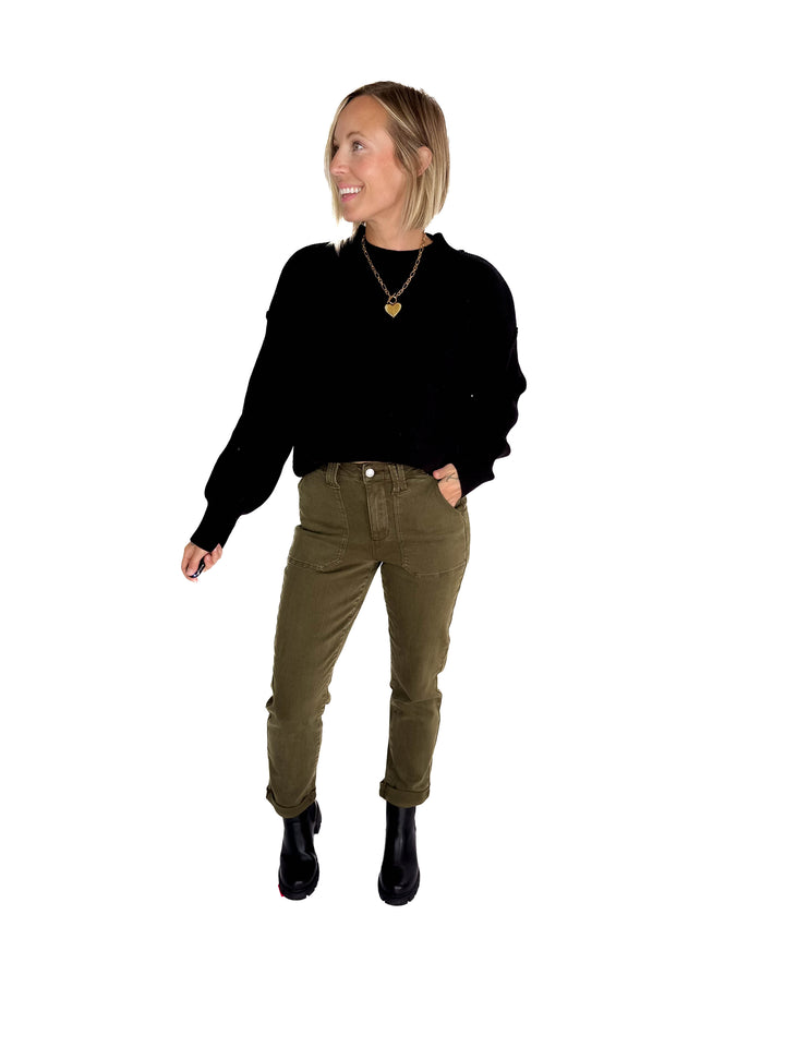 JUDY BLUE Saskia Cargo Pant- DARK FOREST