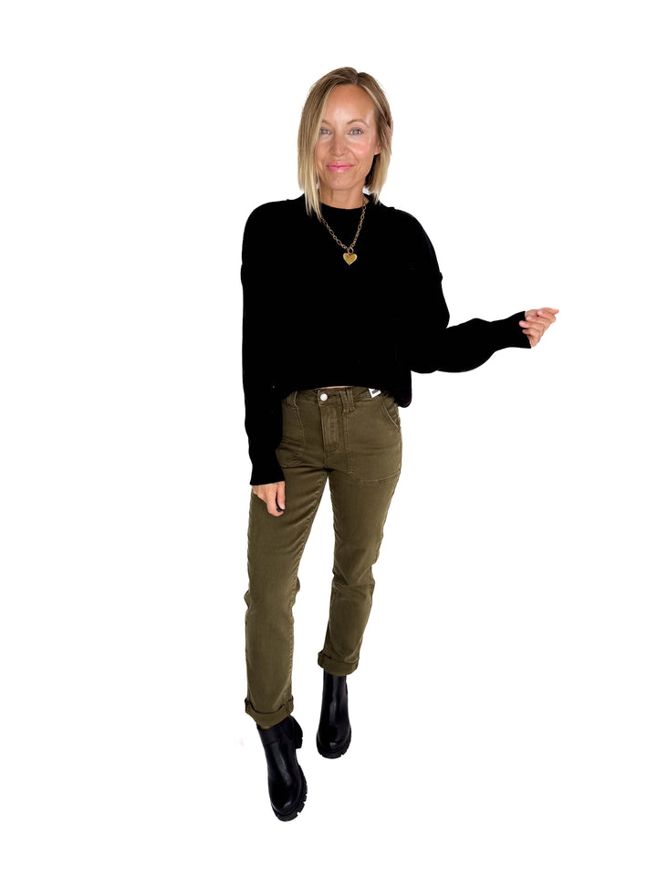 JUDY BLUE Saskia Cargo Pant- DARK FOREST