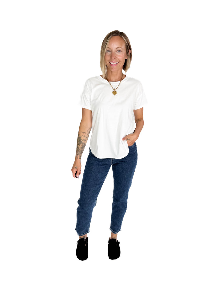 Soleen Exposed Seam Cotton Top- WHITE