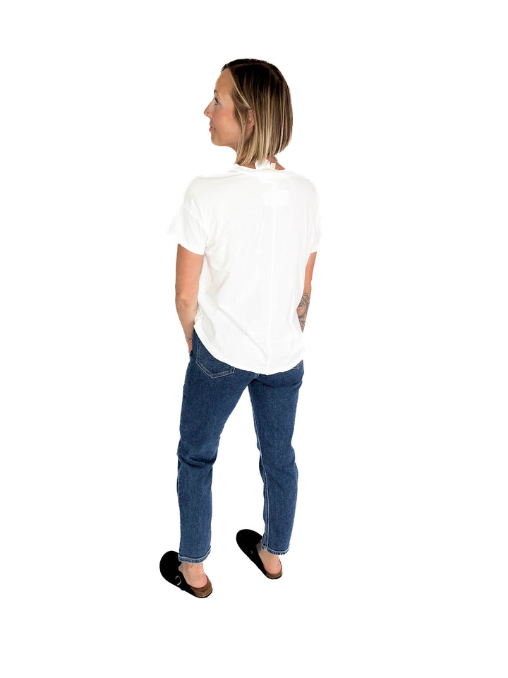 Soleen Exposed Seam Cotton Top- WHITE