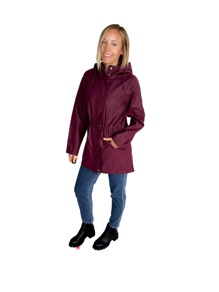 VERO MODA Sitka Rain Jacket- WINE TASTING