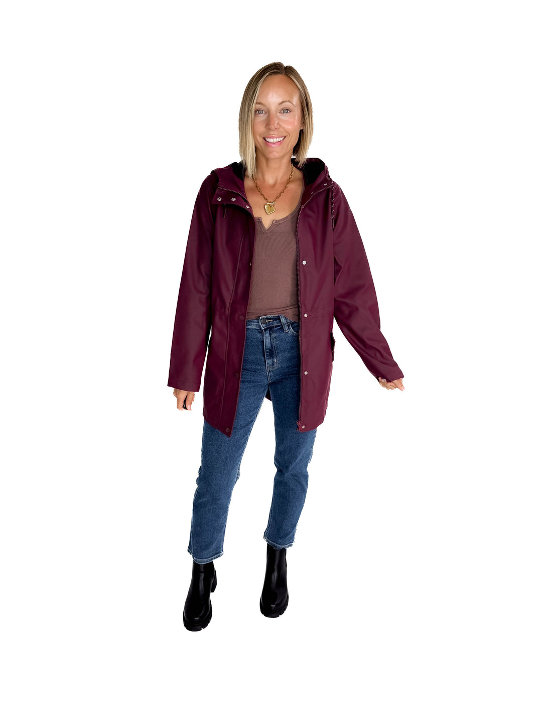 VERO MODA Sitka Rain Jacket- WINE TASTING