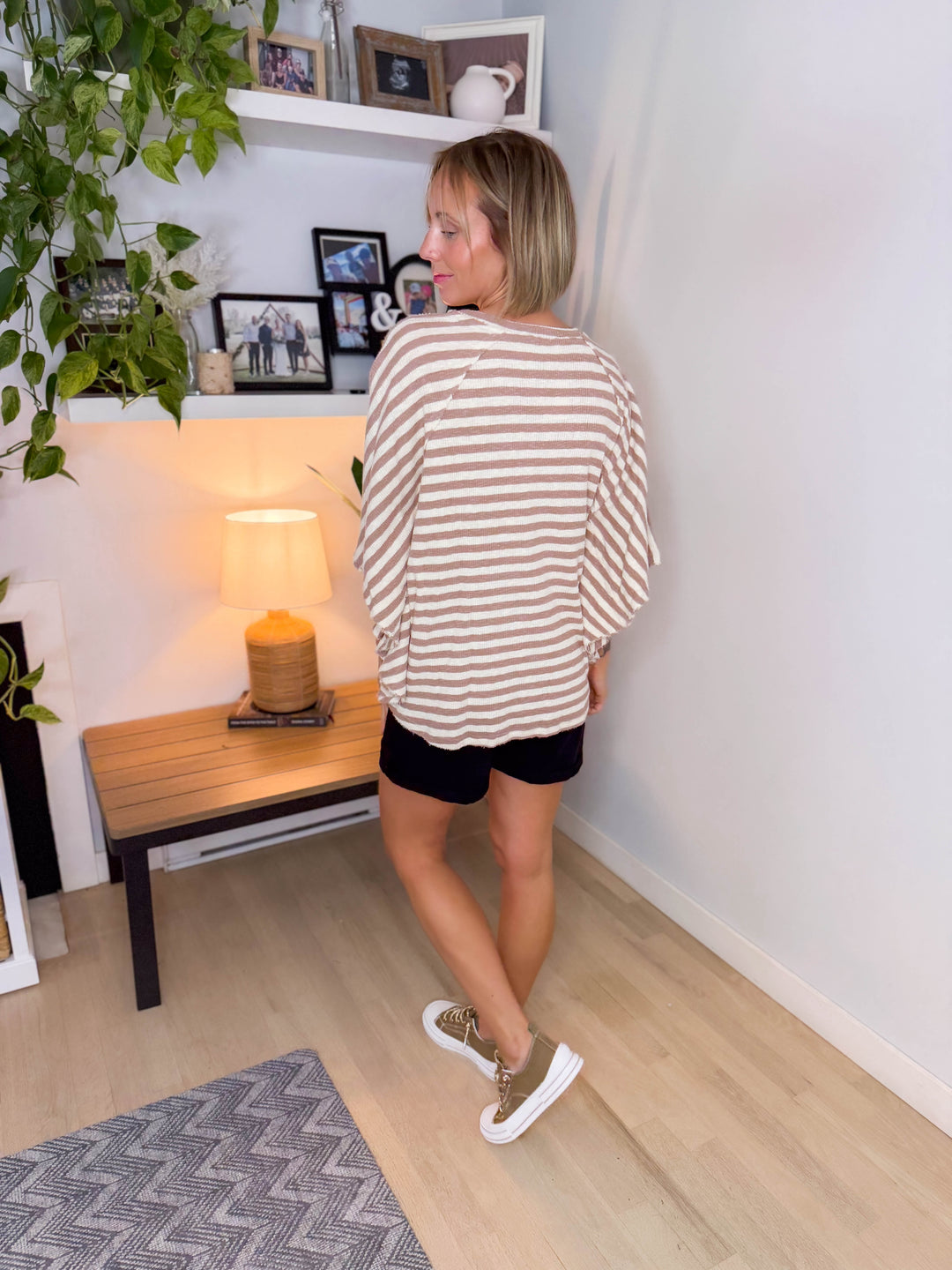 Kinsley Dolman Sleeve Ribbed Top- MOCHA