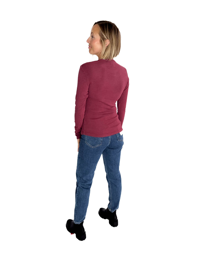 Elbus Knit Crewneck Long Sleeve- WINE
