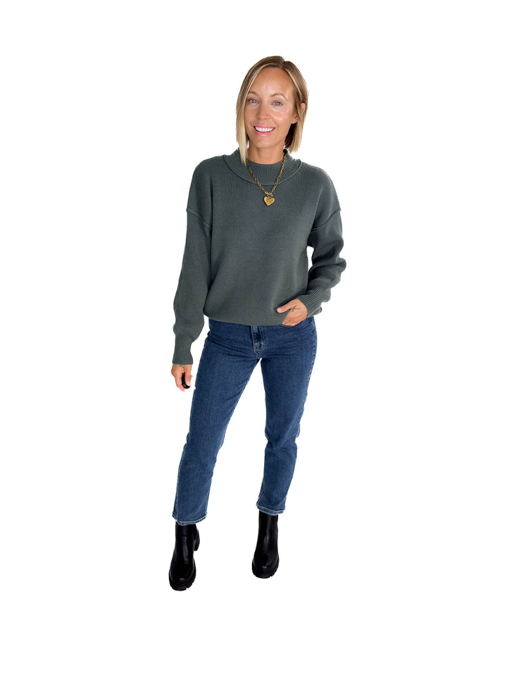 Saga Drop Shoulder Sweater- ASH JADE