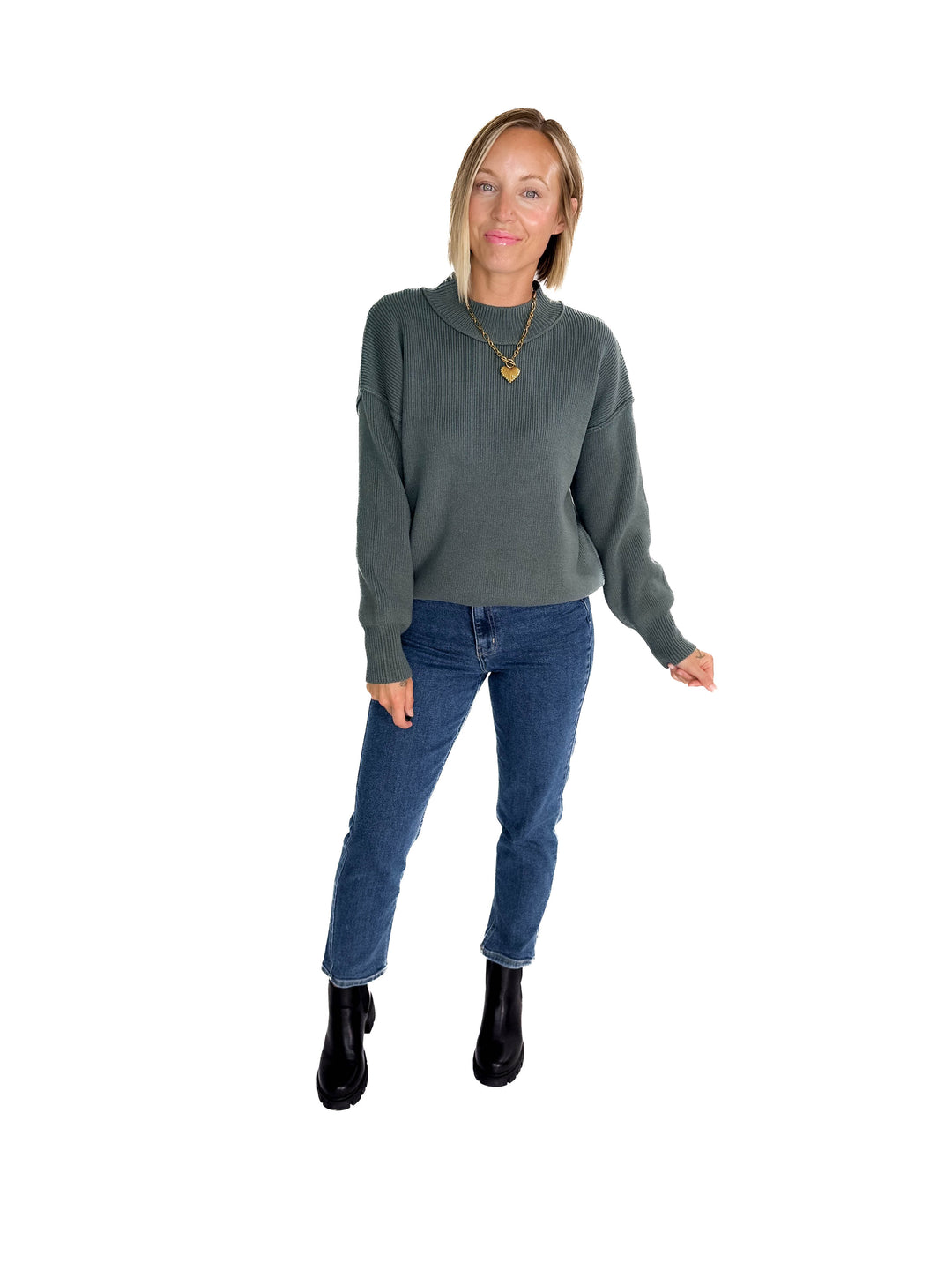 Saga Drop Shoulder Sweater- ASH JADE