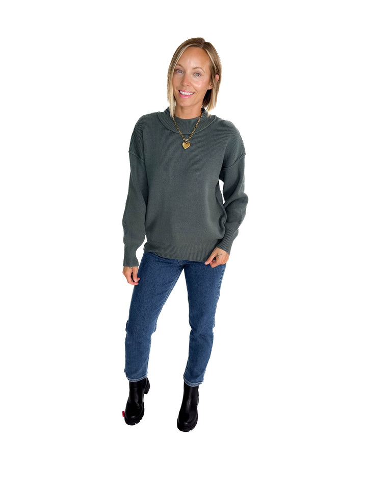 Saga Drop Shoulder Sweater- ASH JADE