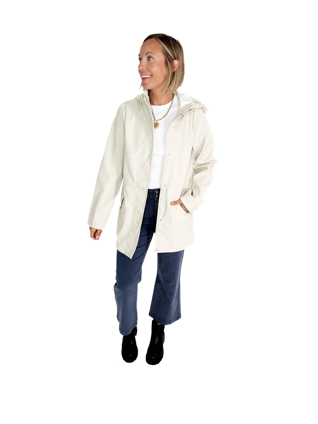 VERO MODA Sitka Rain Jacket- MOON BEAM
