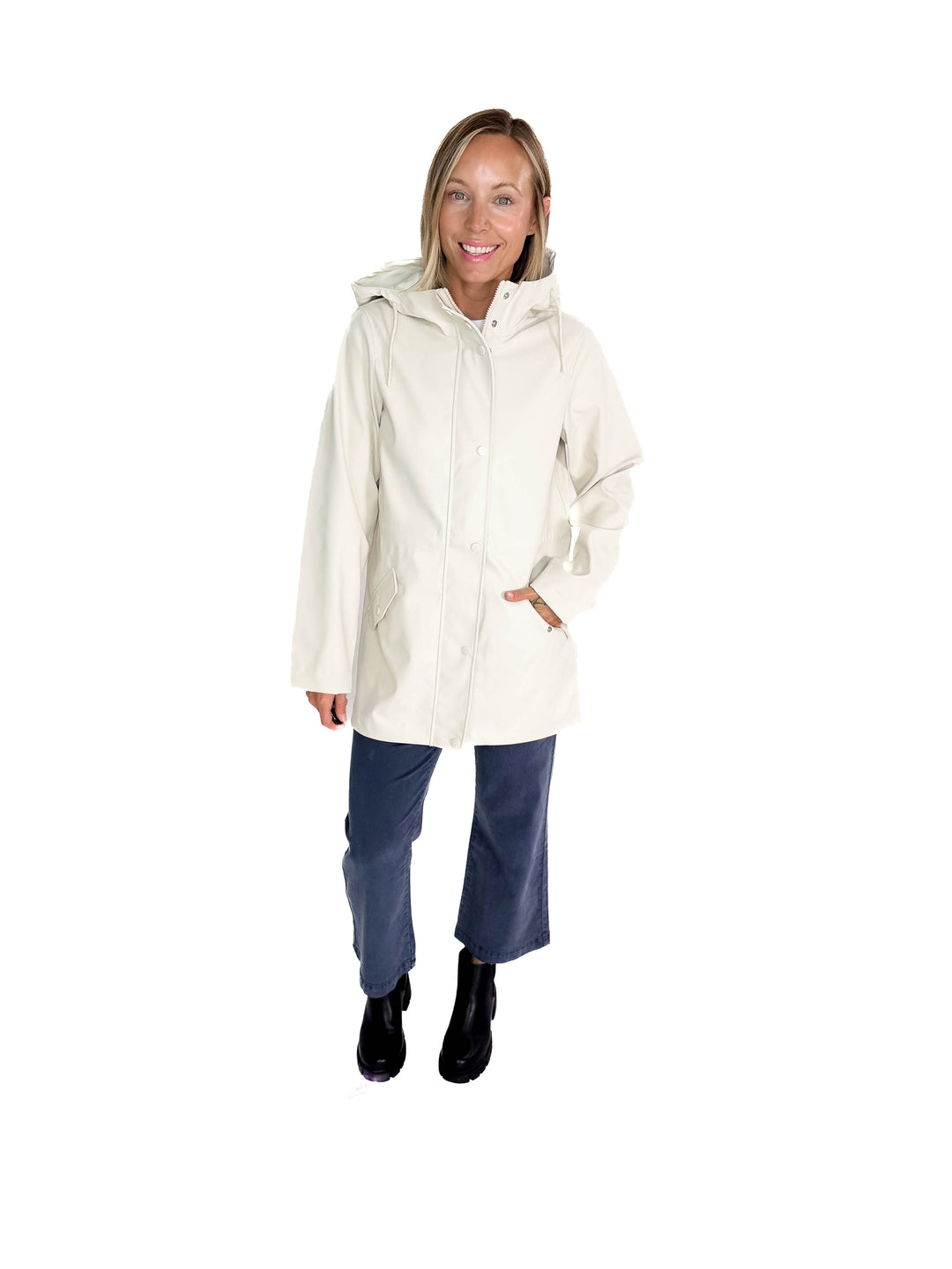 VERO MODA Sitka Rain Jacket- MOON BEAM