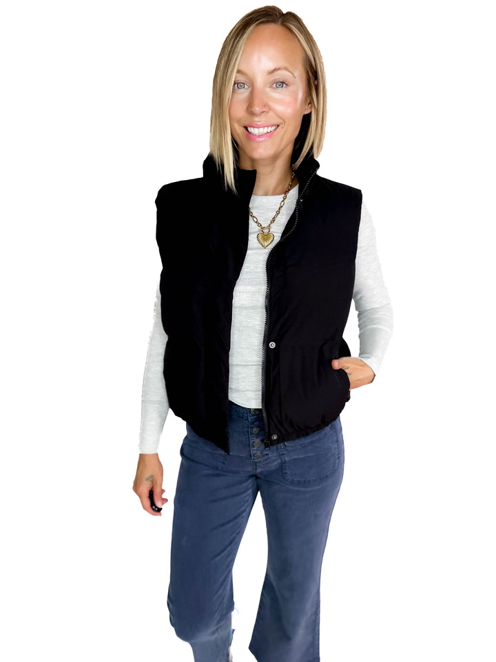 THREAD & SUPPLY Aspen Vest- BLACK-FINAL SALE