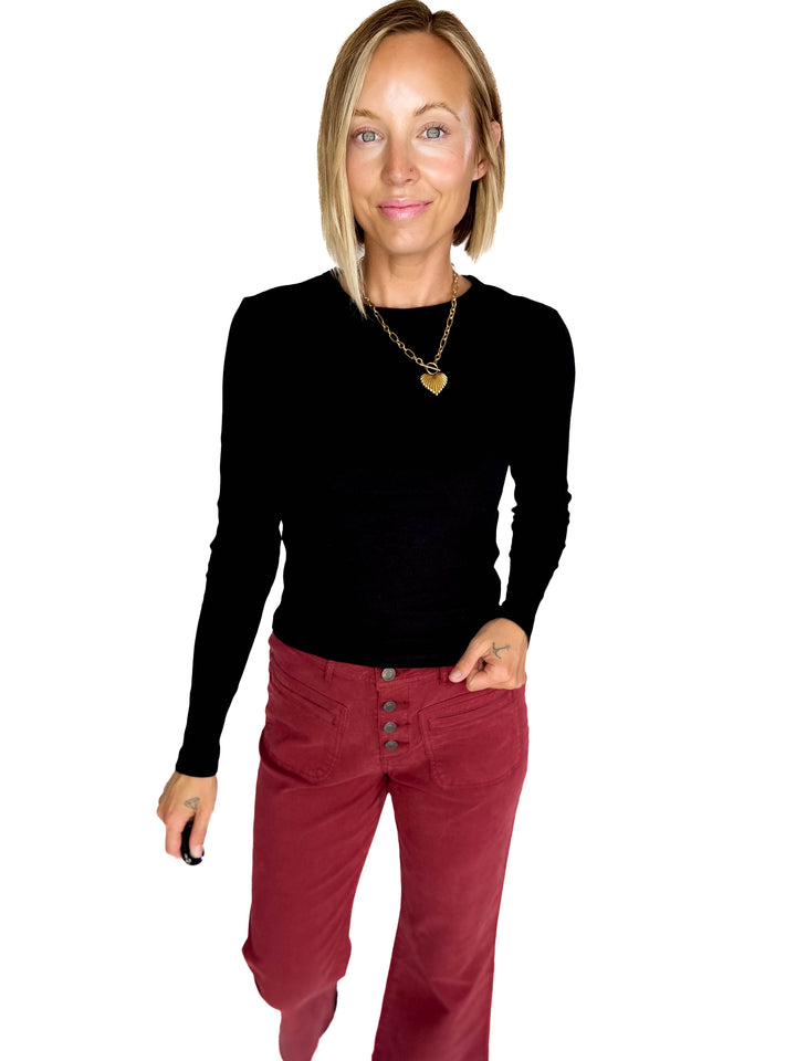 ONLY Easy Ribbed Long Sleeve- BLACK