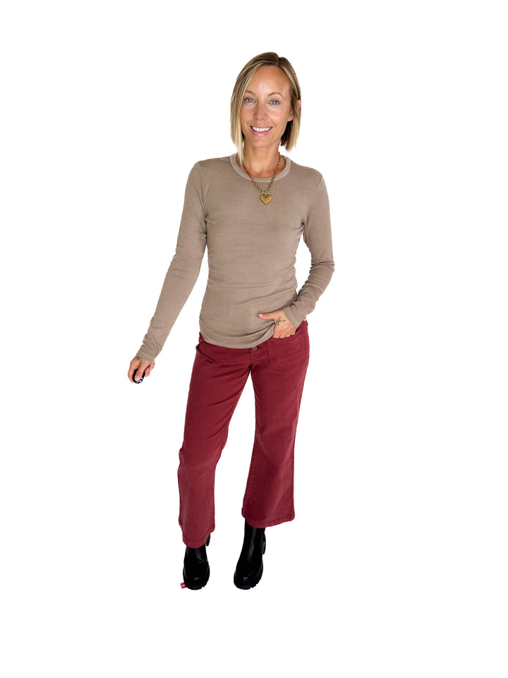Elbus Knit Crewneck Long Sleeve- TAUPE