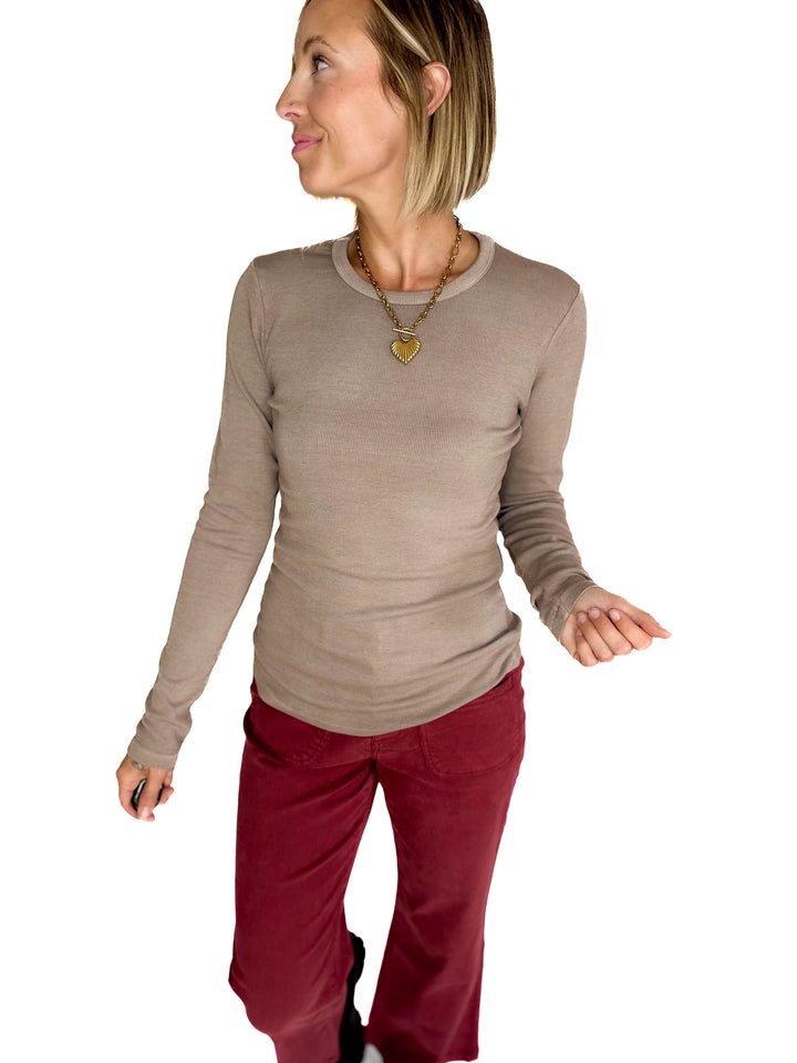 Elbus Knit Crewneck Long Sleeve- TAUPE