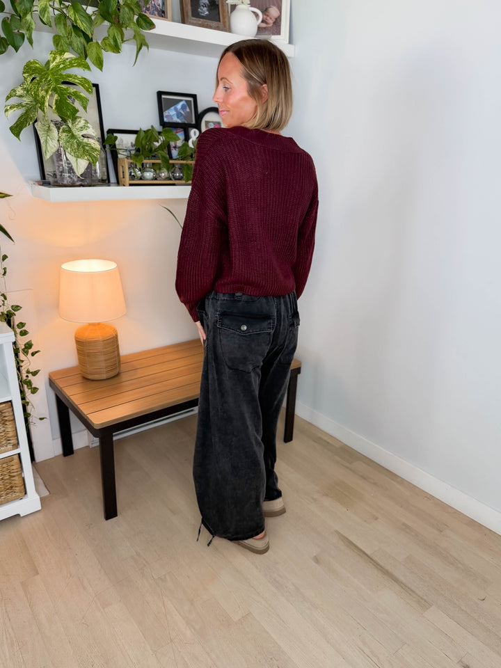 ONLY Caroline Button Cardigan- PORT ROYALE