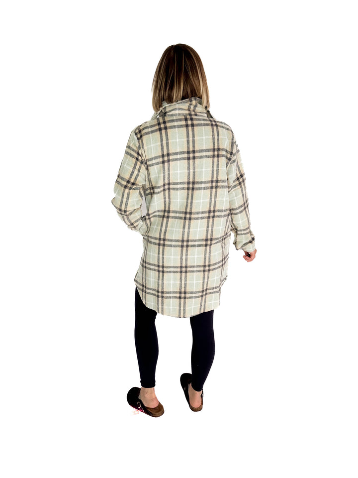Renfrew Plaid Shacket- GREY SAGE