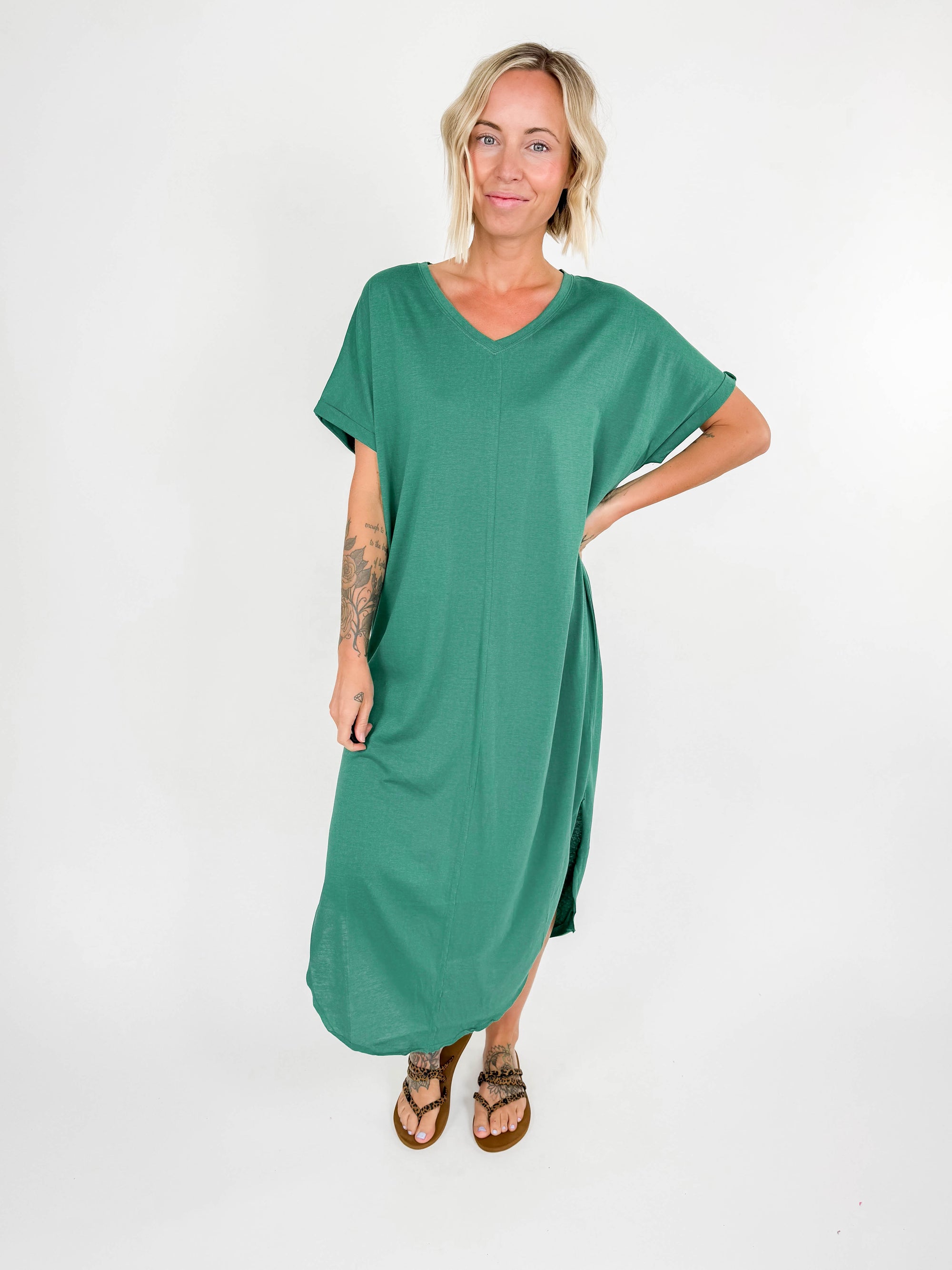 Amaya Midi Dress- GREEN
