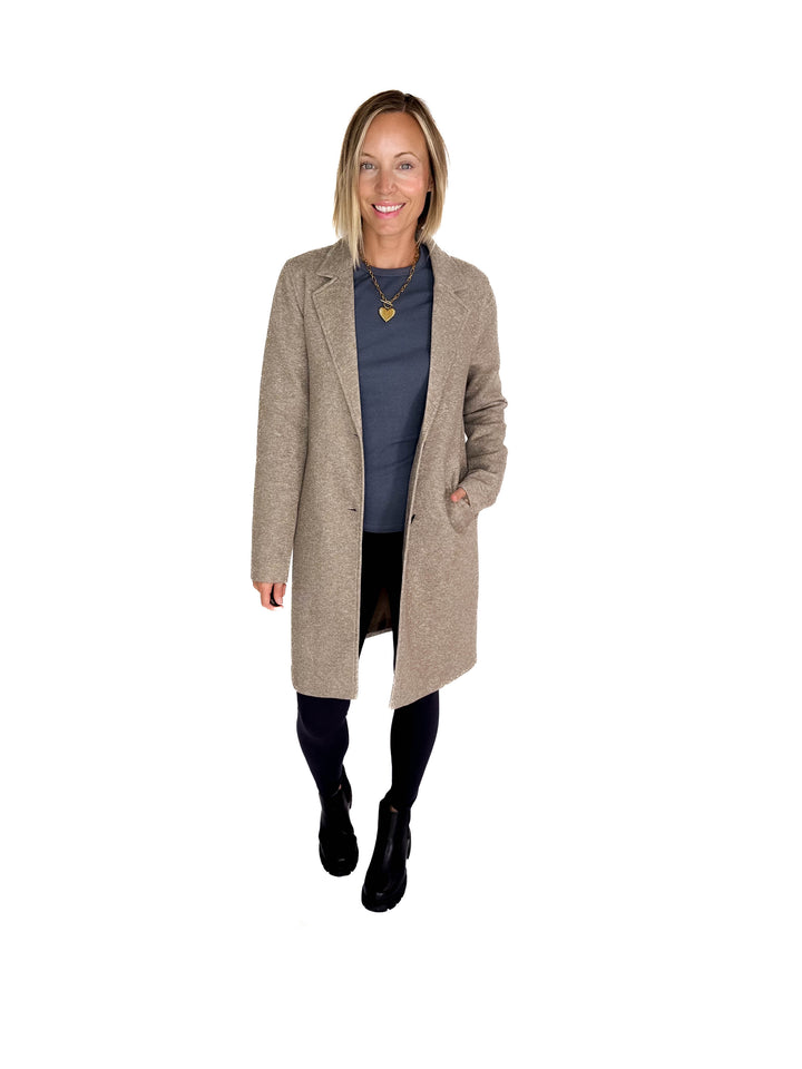 ONLY Carrie Long Coat- WALNUT MELANGE