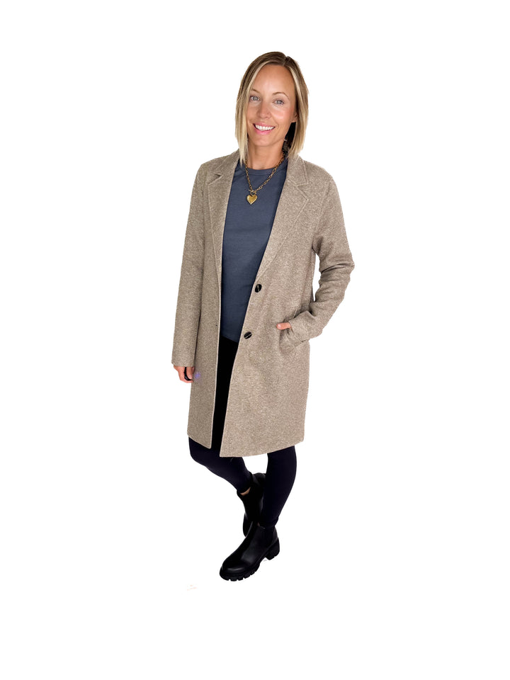 ONLY Carrie Long Coat- WALNUT MELANGE