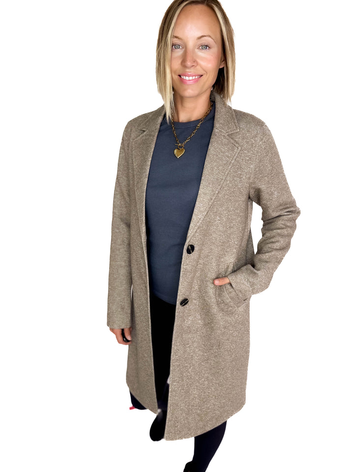 ONLY Carrie Long Coat- WALNUT MELANGE