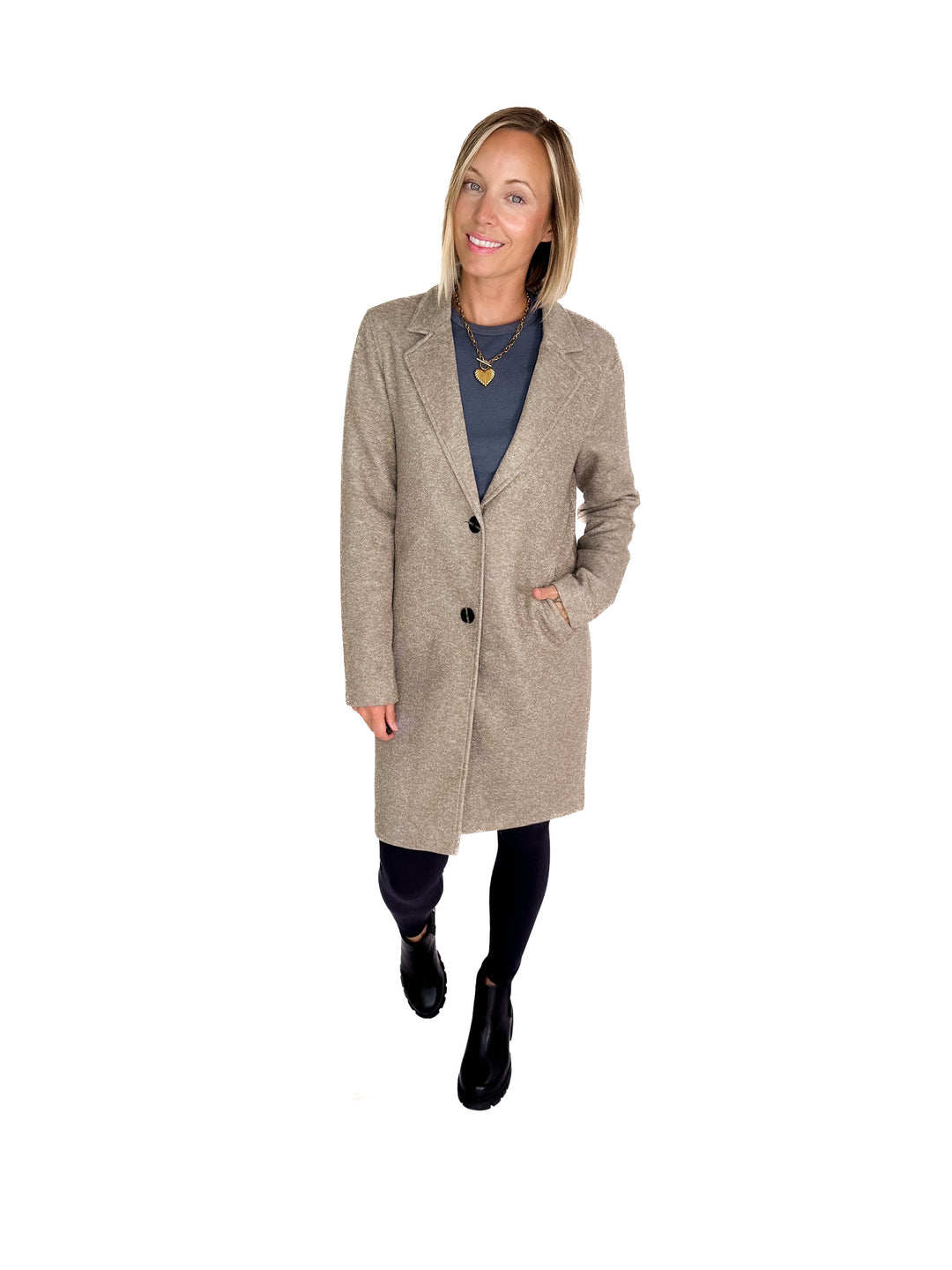 ONLY Carrie Long Coat- WALNUT MELANGE