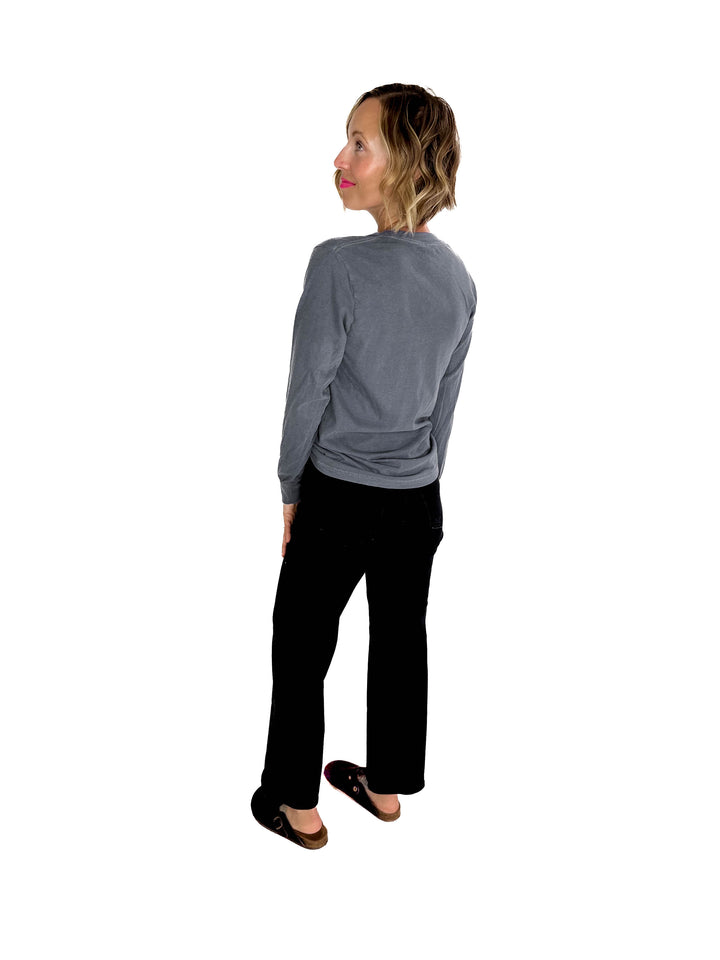 T+G Classic Washed Cotton Long Sleeve- GRAPHITE