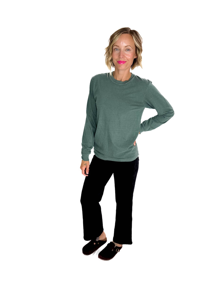 T+G Classic Washed Cotton Long Sleeve- SPRUCE