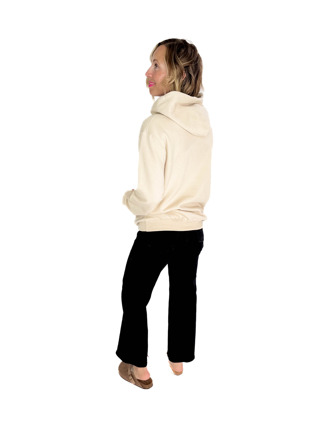 Cozy Season Floral Graphic Hoodie- OATMEAL