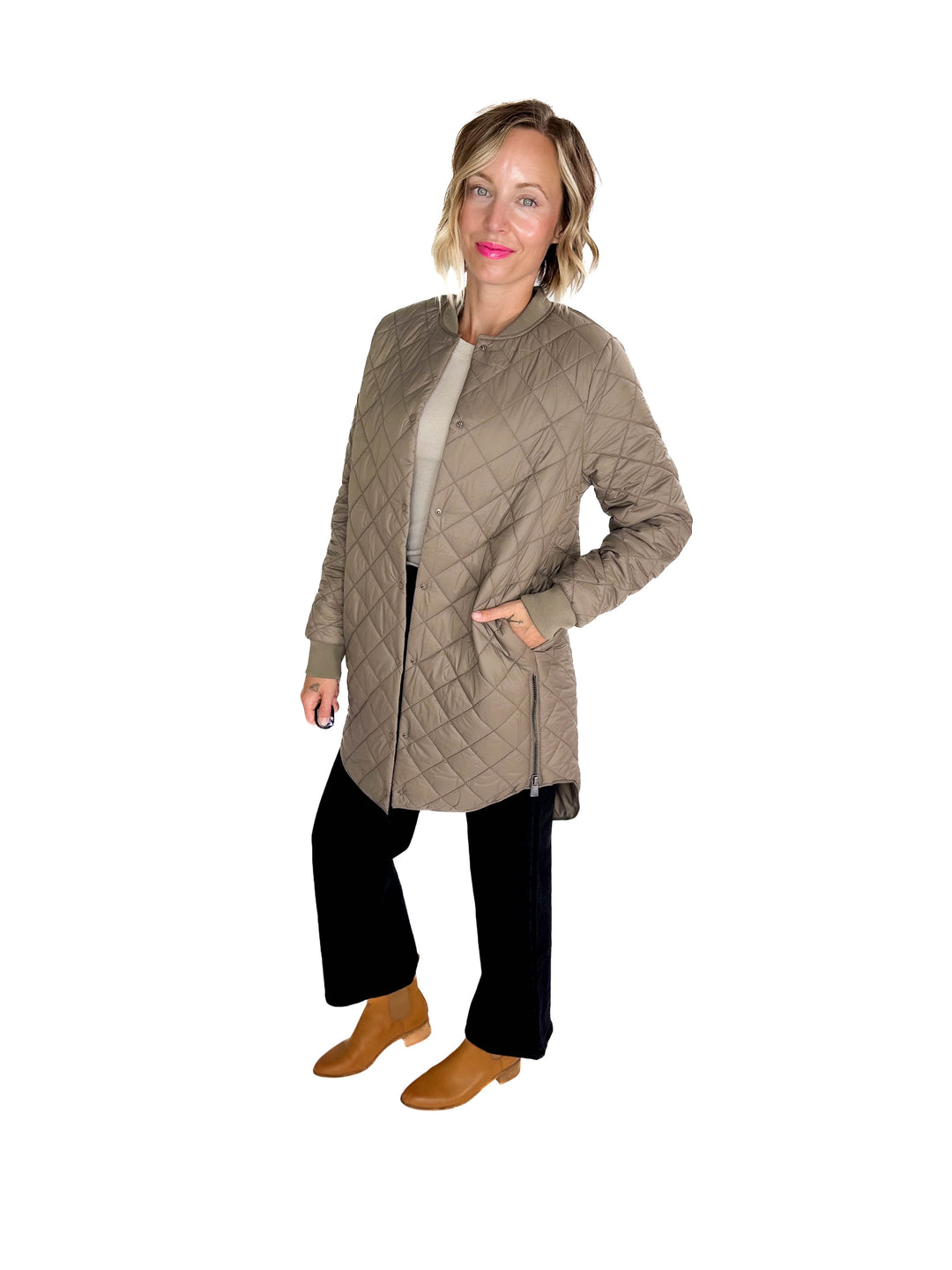 VERO MODA Haylee Quilted Jacket- TAUPE