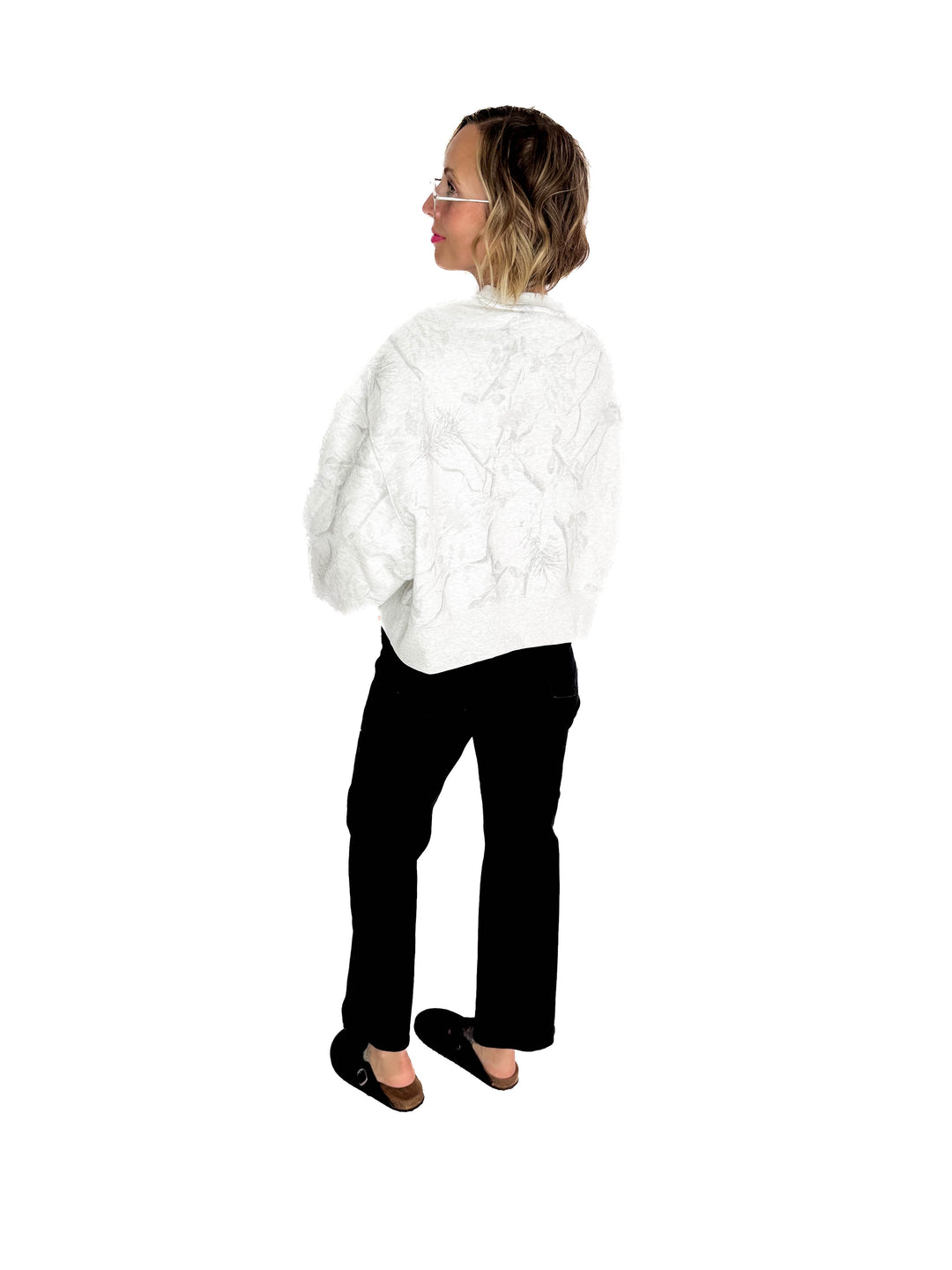 Chad Camouflage Dropped Shoulder Sweater- GREY
