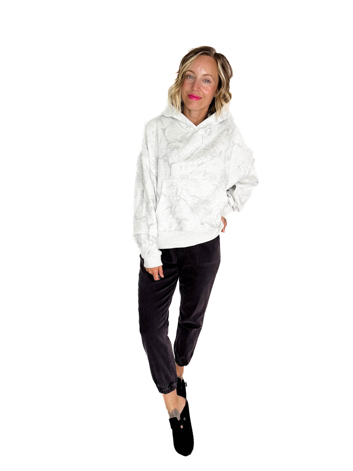 Owen Camouflage Loose Fit Front Pocket Hoodie- GREY