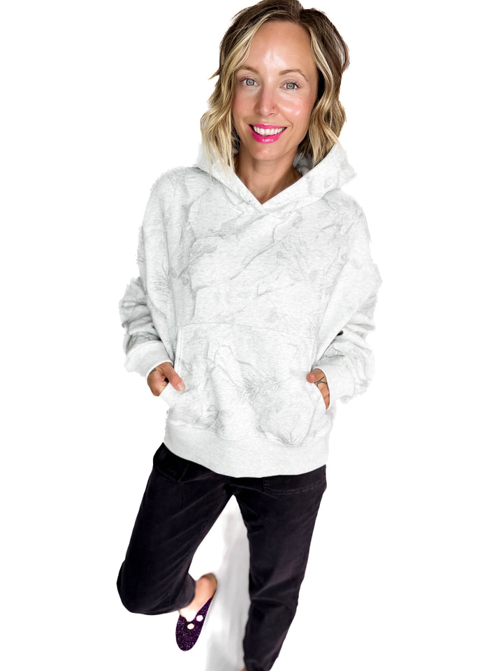 Owen Camouflage Loose Fit Front Pocket Hoodie- GREY