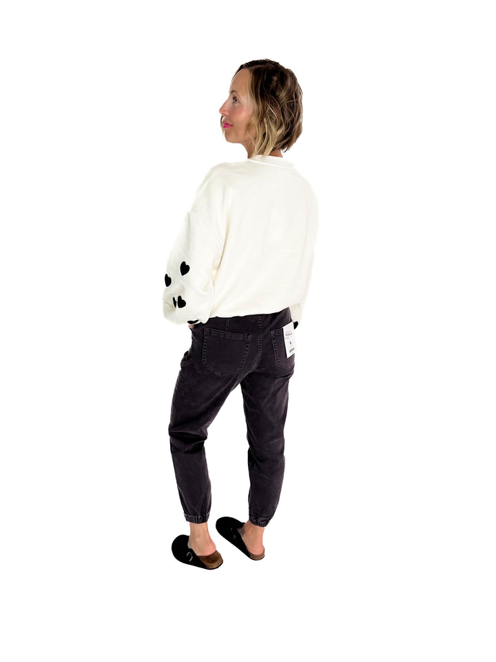 ONLY Macy Hearts Sweatshirt- CLOUD DANCER