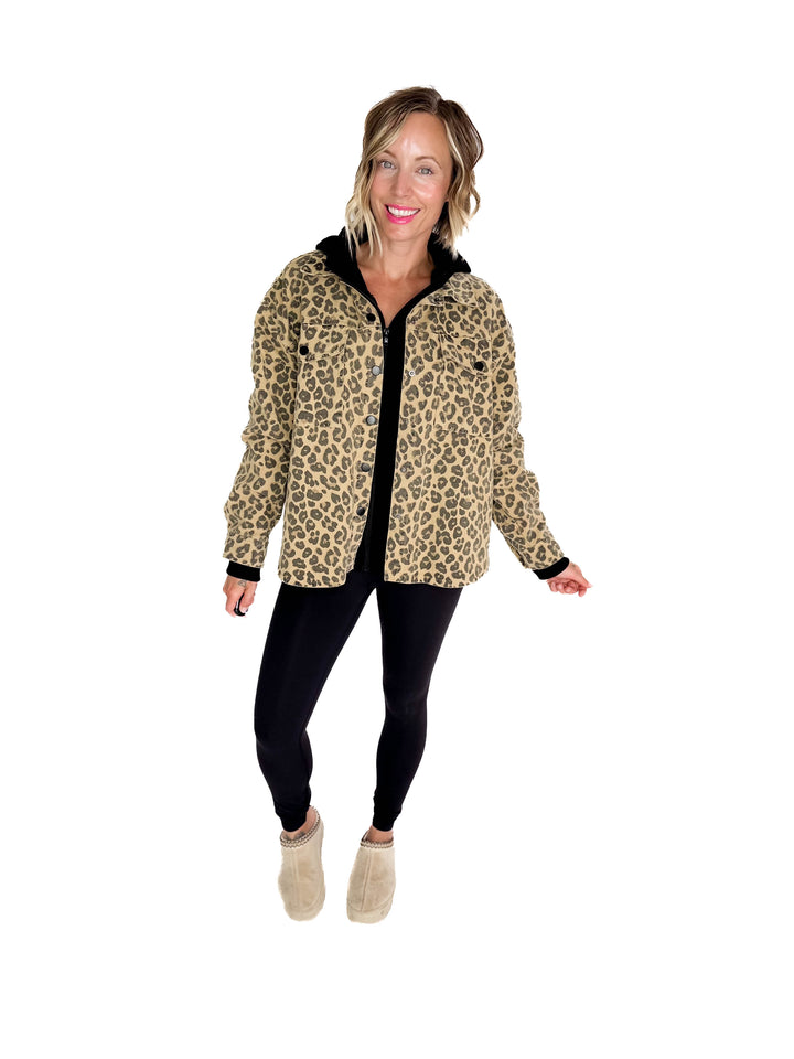 Isa Denim Jacket- LEOPARD