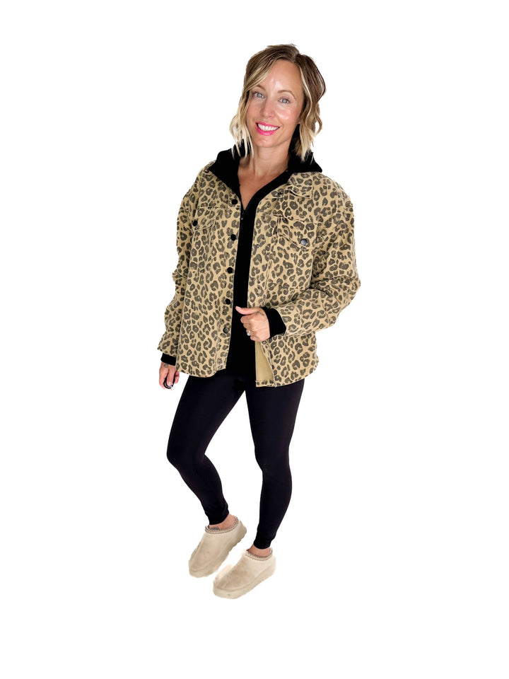 Isa Denim Jacket- LEOPARD