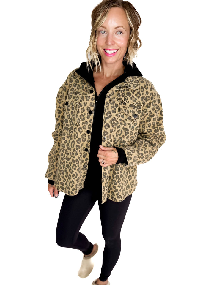 Isa Denim Jacket- LEOPARD