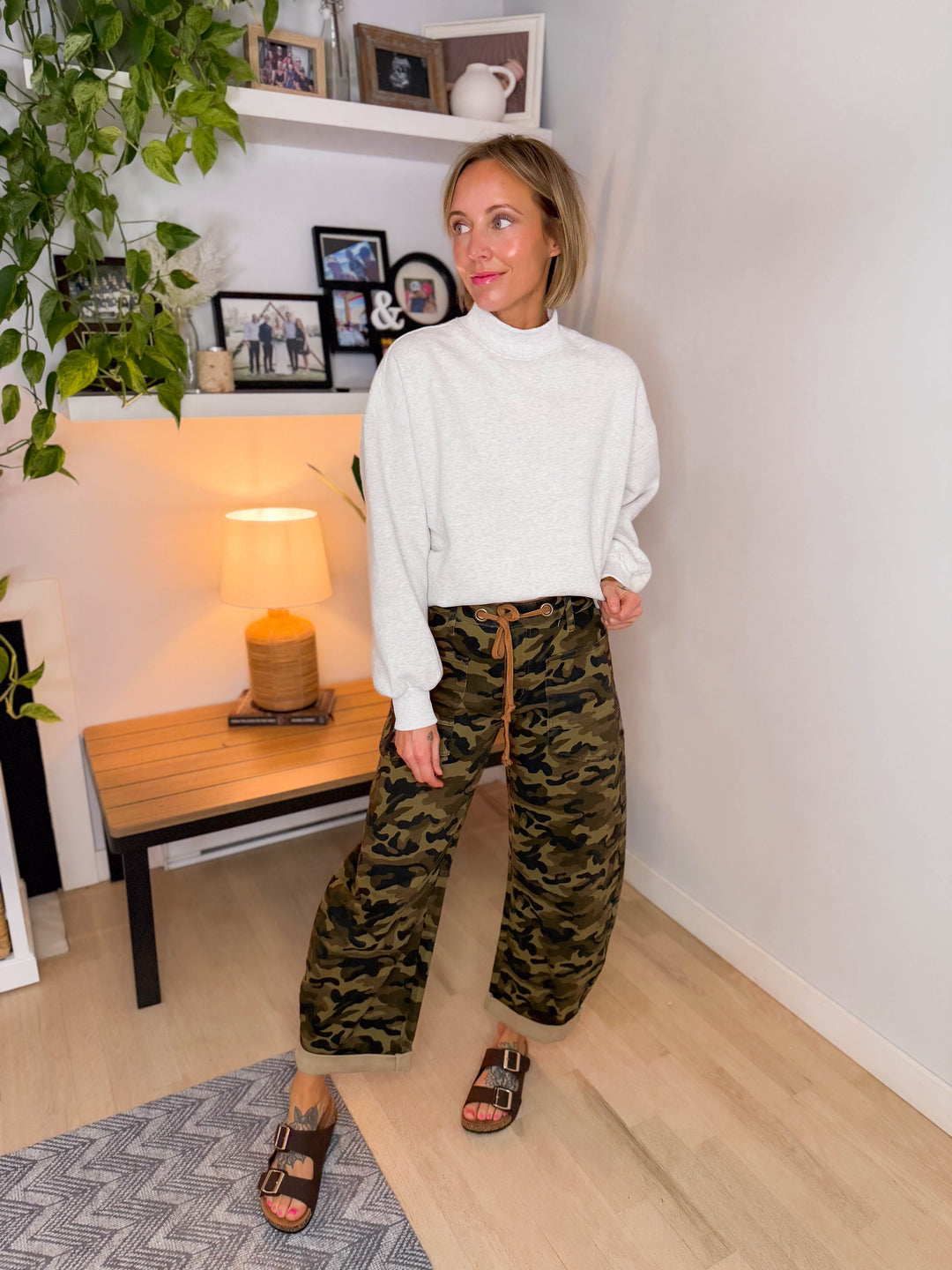 Pearla Mock Neck Sweater- LIGHT HEATHER GREY