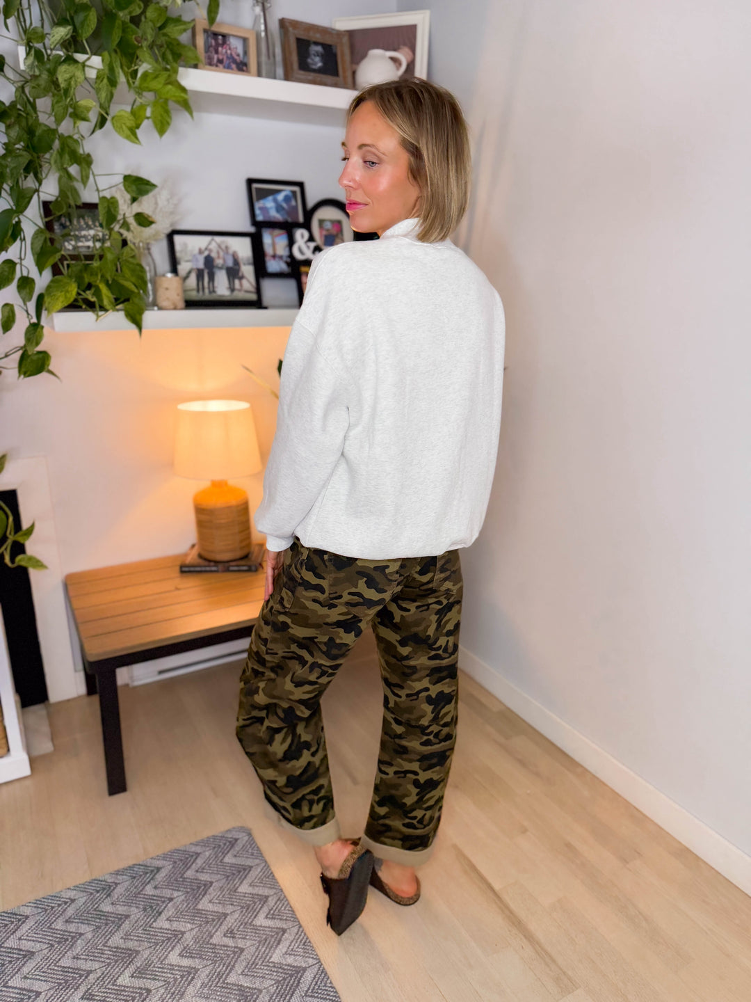 Pearla Mock Neck Sweater- LIGHT HEATHER GREY