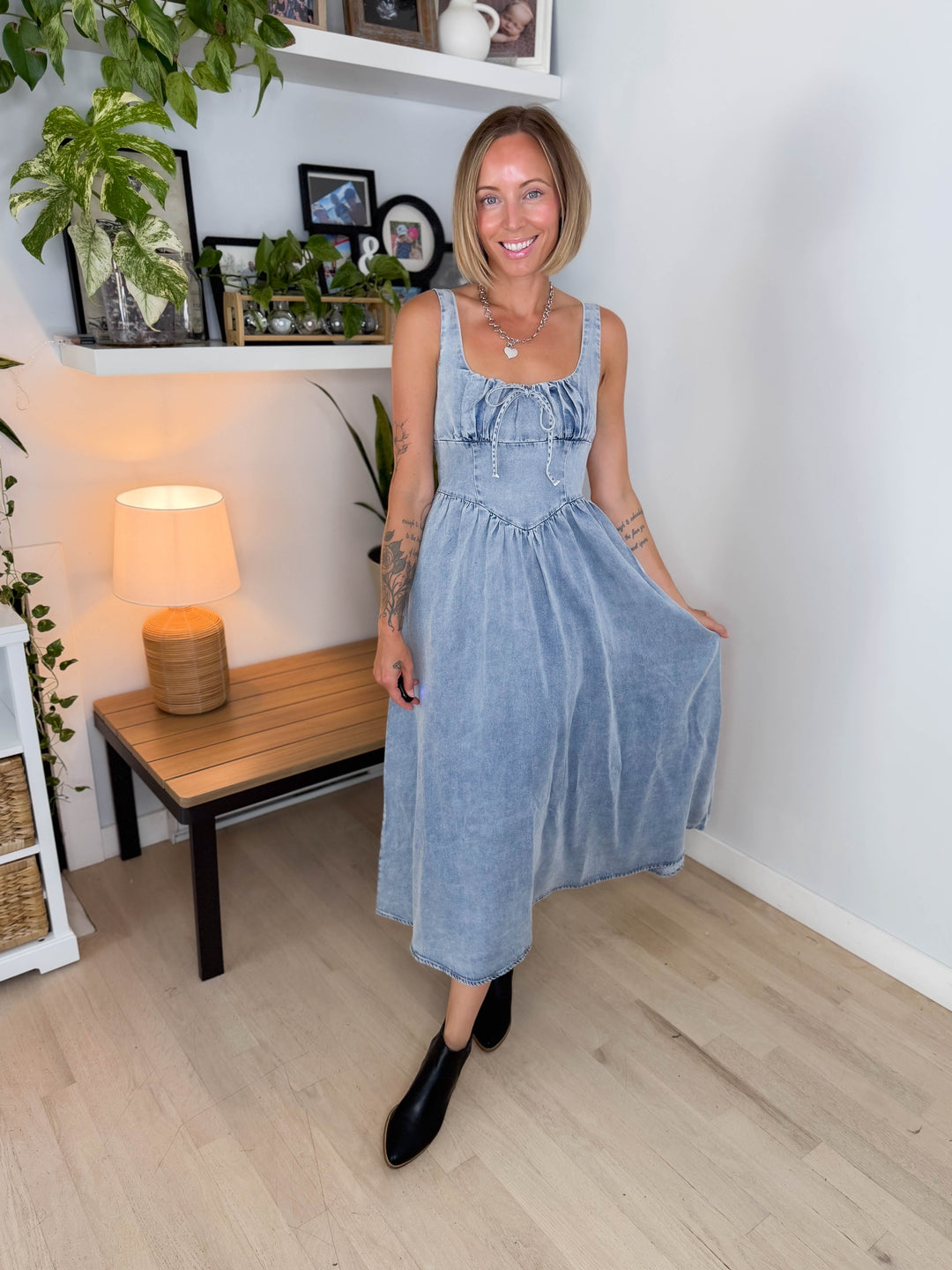Cider Denim Corset Dress LARGE