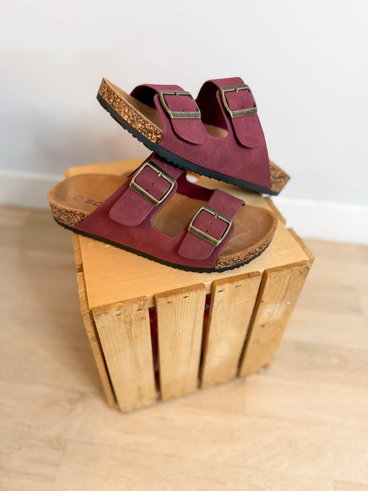 Jette Sandal- BURGUNDY