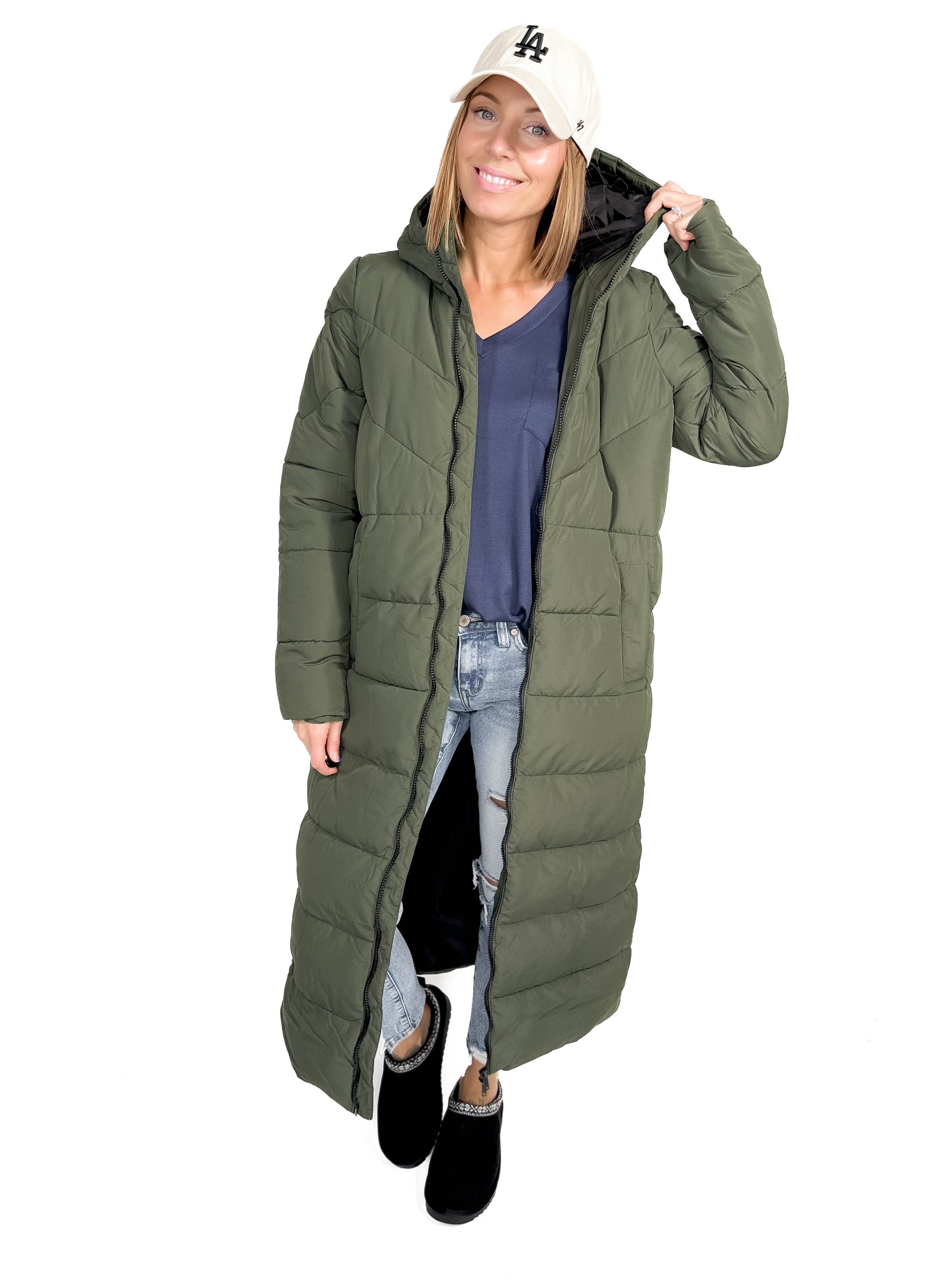 NOISY MAY Dalcon X-Long Coat- DEEP GREEN-FINAL SALE