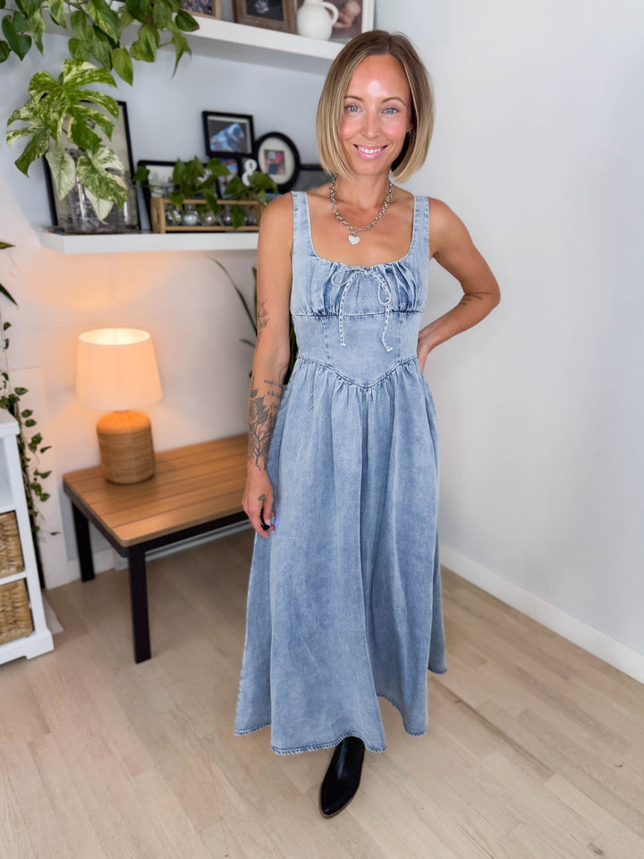 Cider Denim Corset Dress