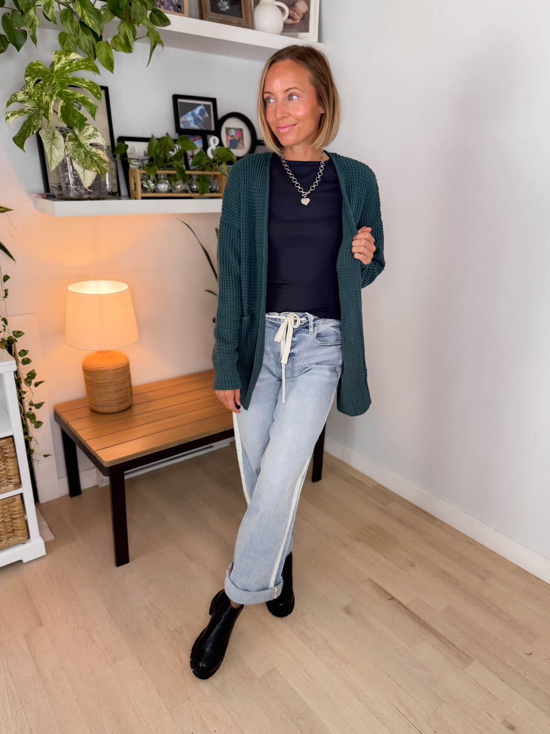 Marley Waffle Cardigan- ASH JADE