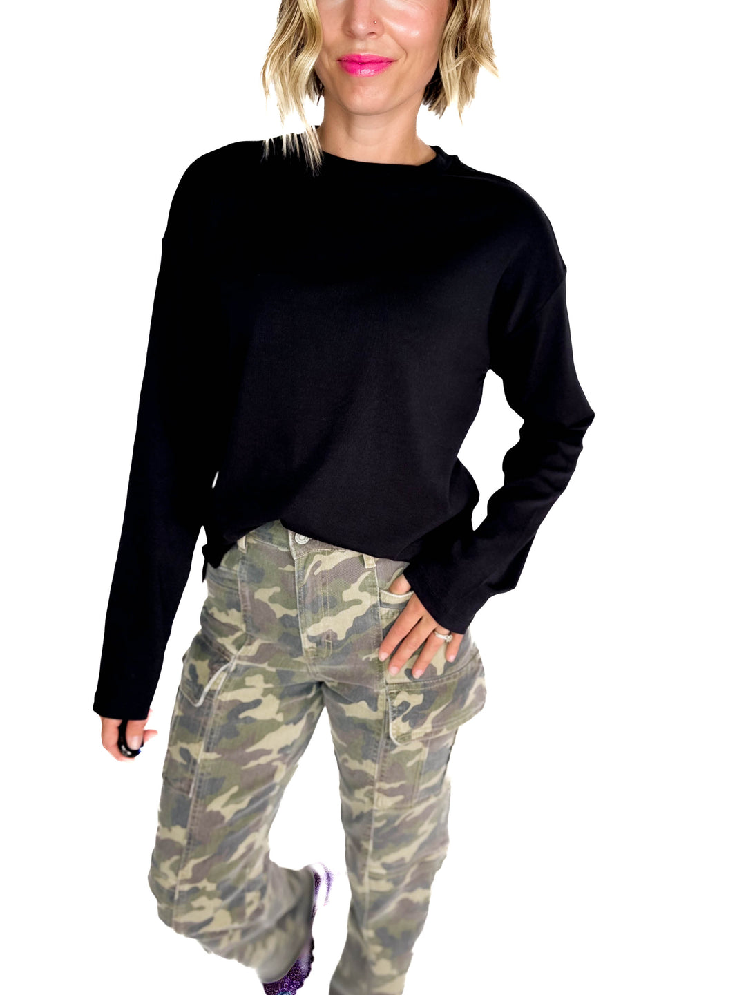 NOISY MAY Organic Cotton Marca Long Sleeve- BLACK