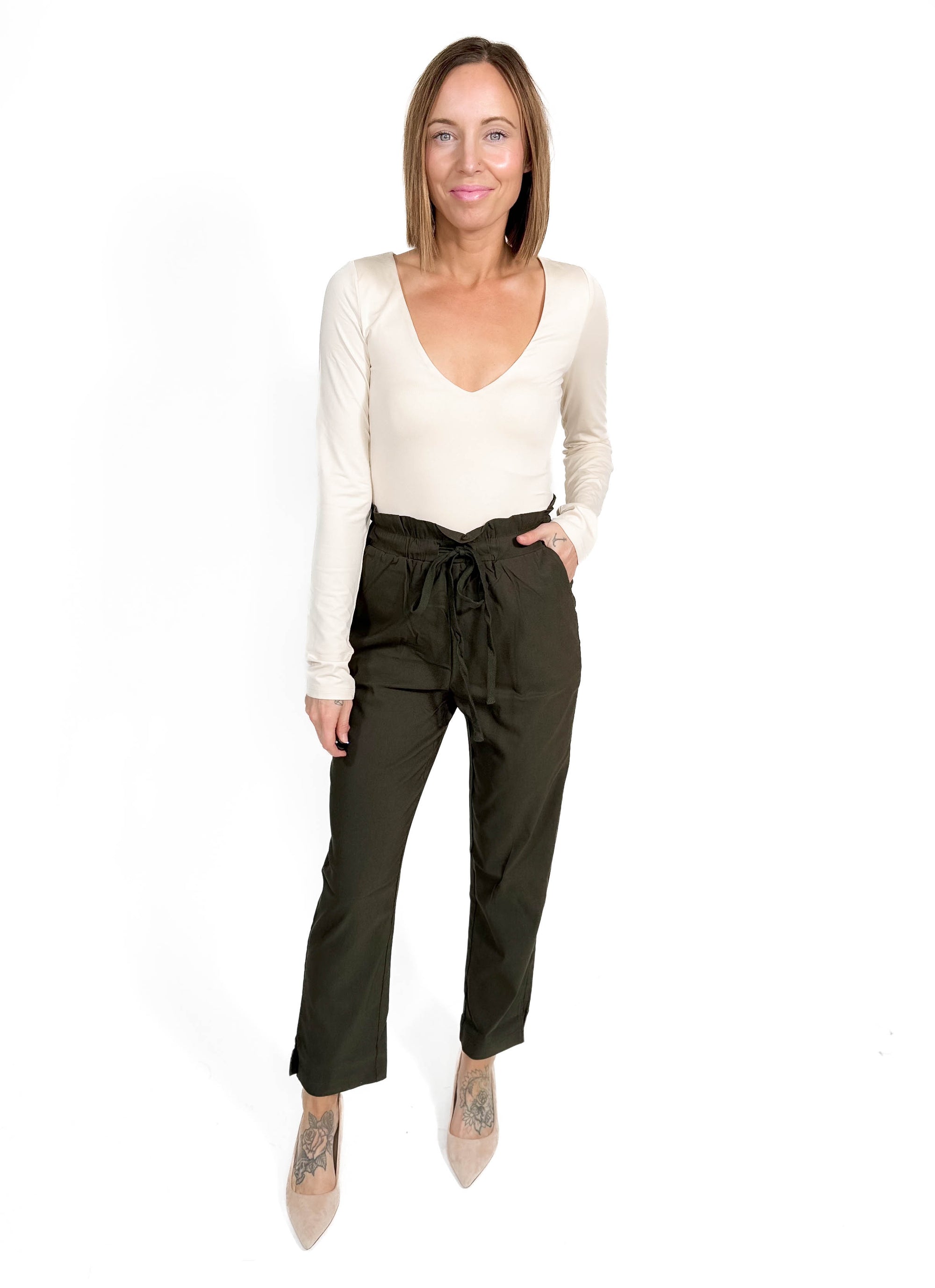 Cute + Classy Straight Leg Pant- OLIVE