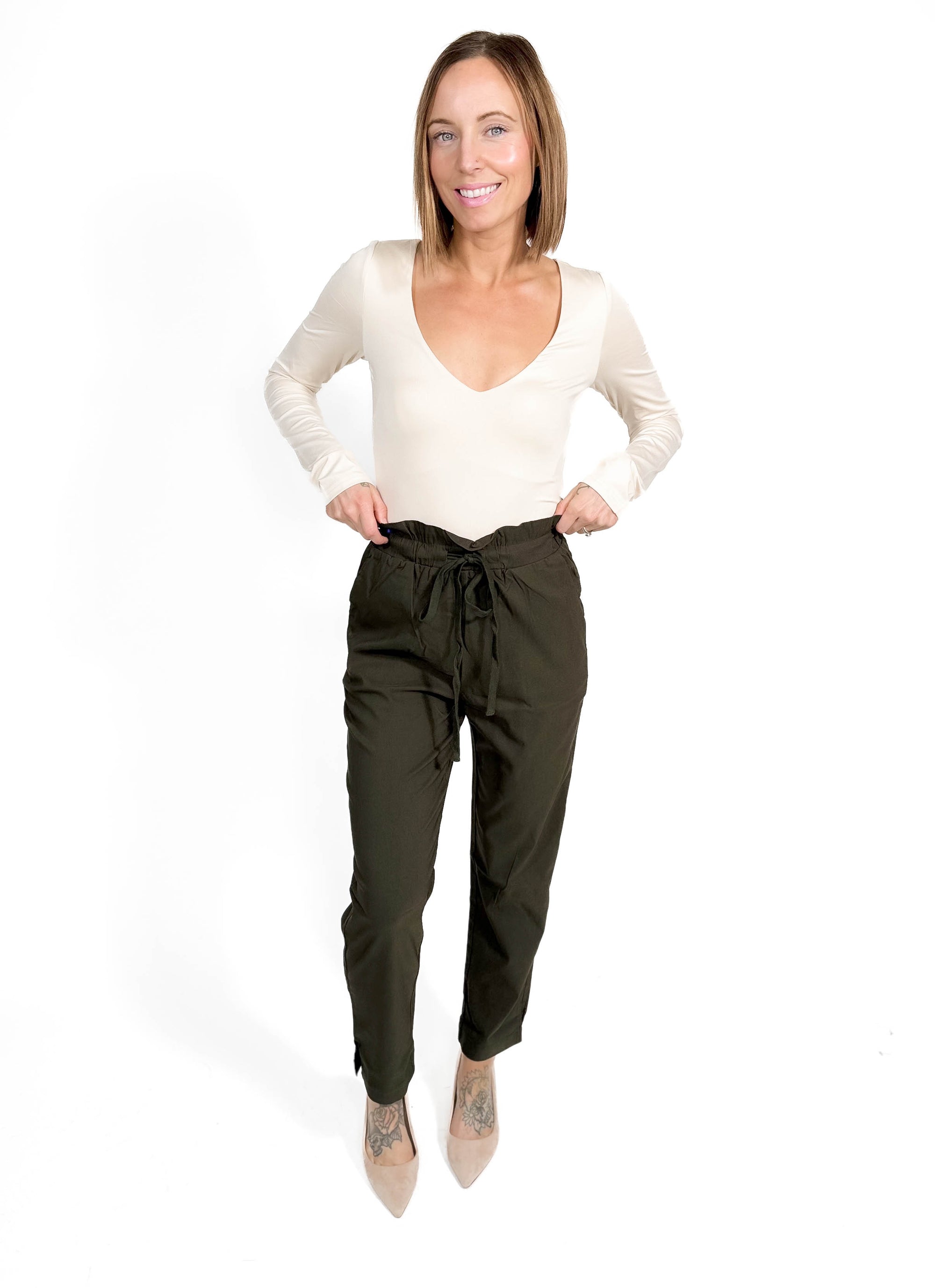 Cute + Classy Straight Leg Pant- OLIVE