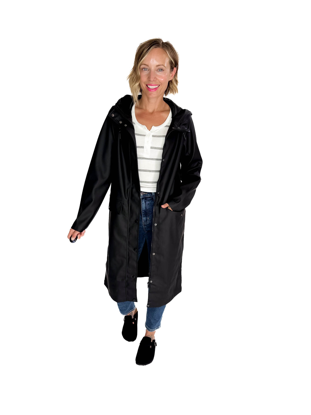 VERO MODA Sitka Longline Rain Jacket- BLACK