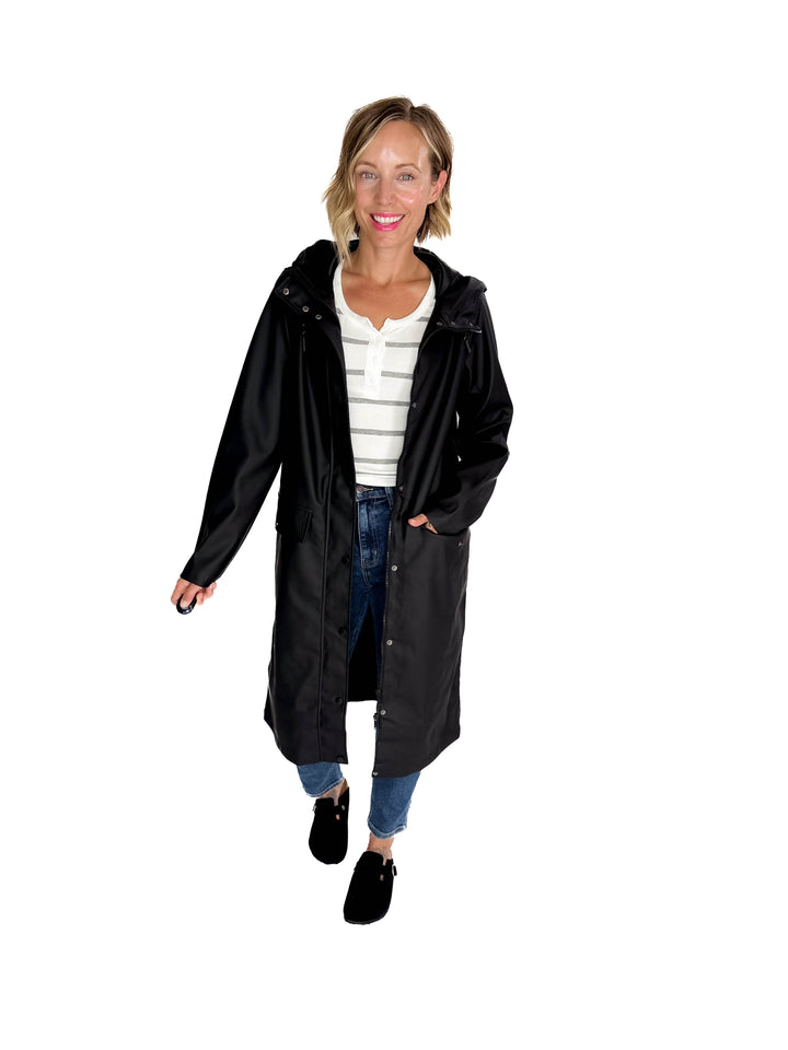 VERO MODA Sitka Longline Rain Jacket- BLACK