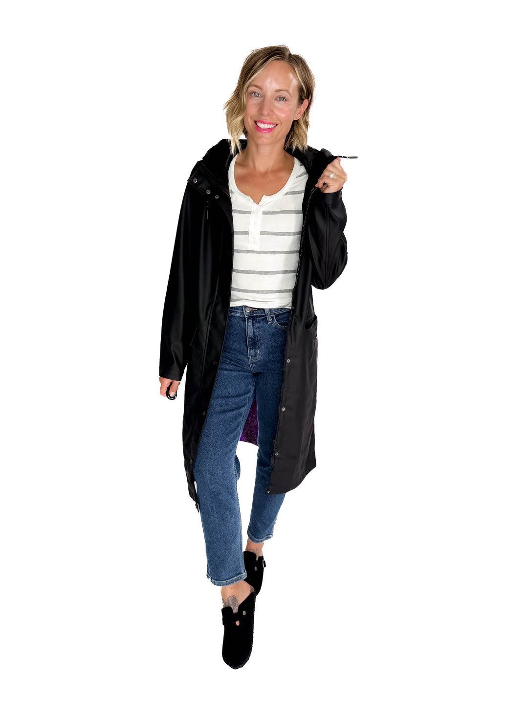VERO MODA Sitka Longline Rain Jacket- BLACK